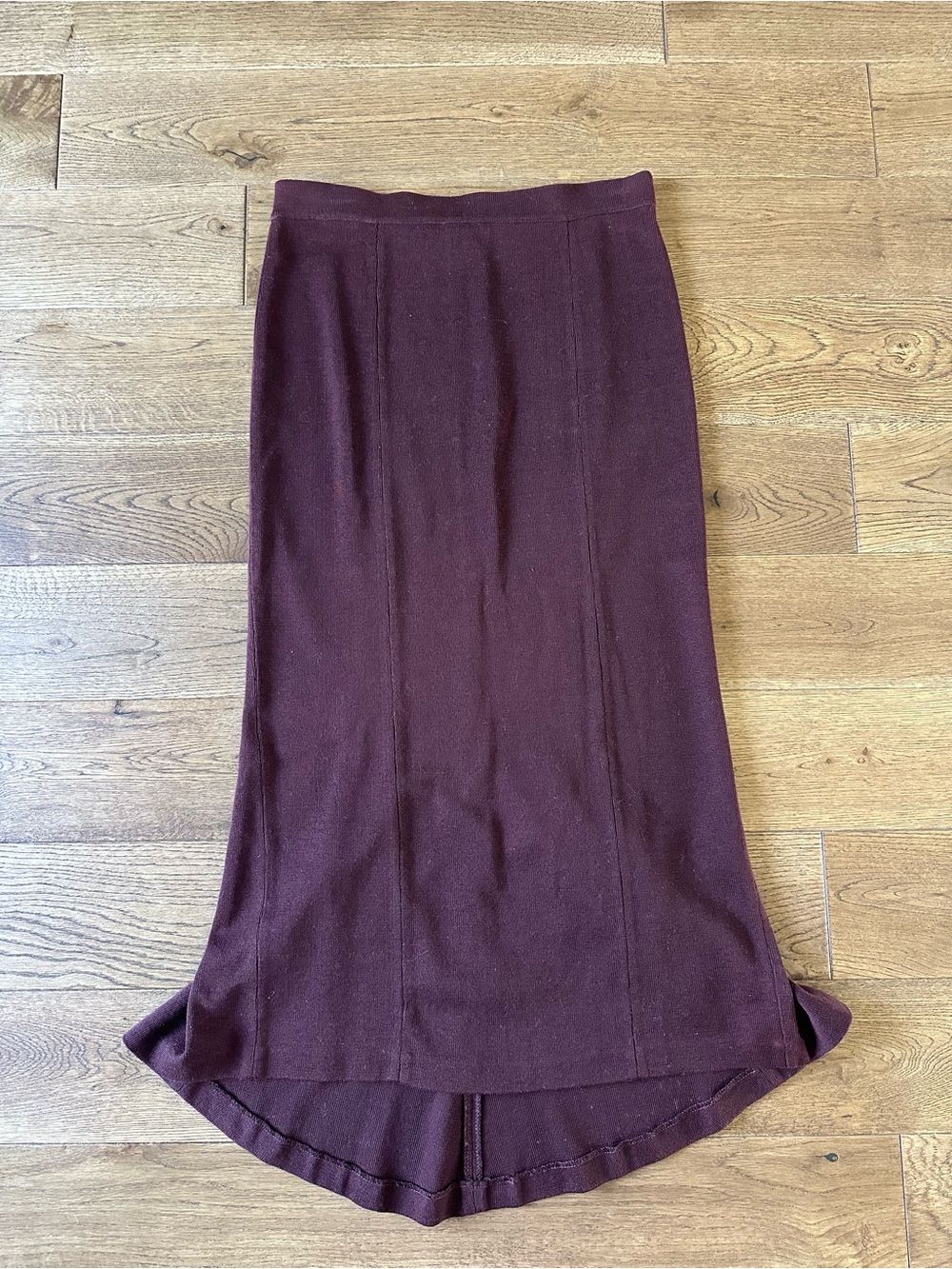 Peruvian Connection 100% Pima Cotton Long Skirt Burgundy Sz S